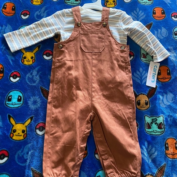 Carter's Brown Overalls Durable Cotton Classic - Picture 1 of 5